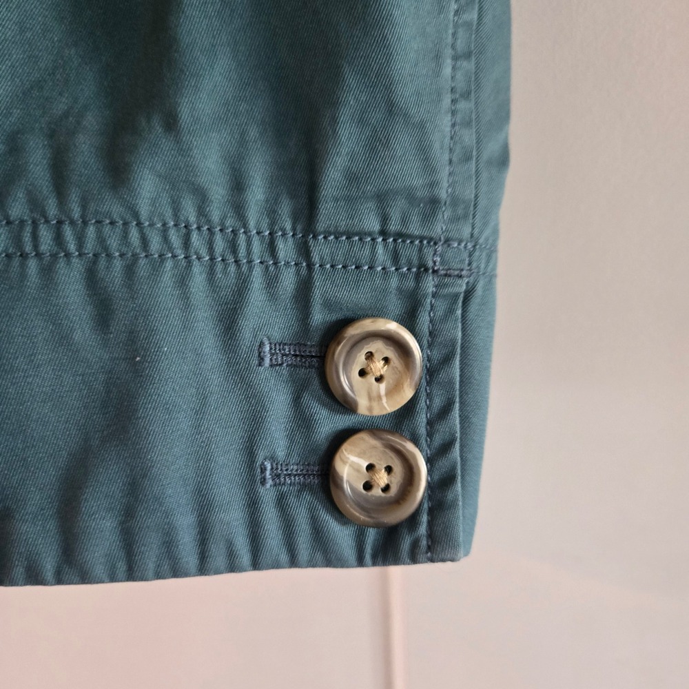 LL Bean Blazer Womens 16 Teal Cotton Twill 3-Button Jacket Office Professional - Picture 7 of 9